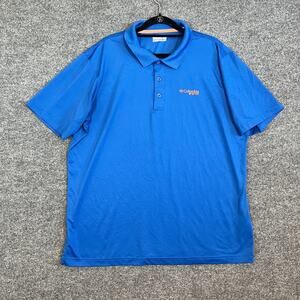 Columbia PFG Shirt Mens Large Blue‎ Polo Shirt Performance Stretch Fishing